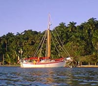 Iwalani in front of Navy Island