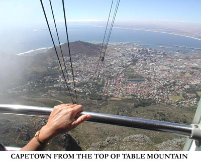 Cape Town from the top of Table Mountain.