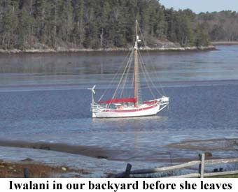 Iwalani on our mooring, before she leaves us for good.